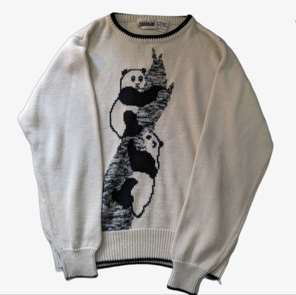 Panda vintage knit sweater